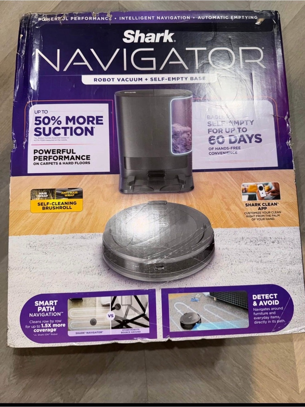 Navigator Robot Vacuum with Self-Empty Base - Gray